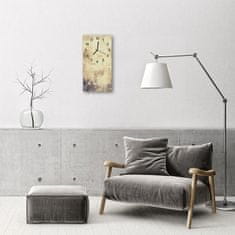 tulup.si Steklena navpična ura Bež platno 30x60 cm Črne kazalke