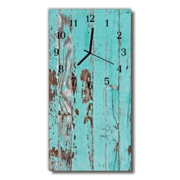 tulup.si Steklena navpična ura Les retro blue 30x60 cm Črne kazalke
