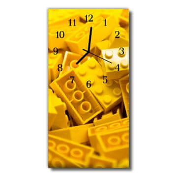 tulup.si Steklena navpična ura Lego rumena 30x60 cm Črne kazalke