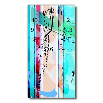 tulup.si Steklena navpična ura Art barva graphics 30x60 cm Črne kazalke