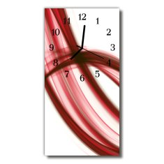 tulup.si Steklena navpična ura Art abstrakcija rdeče črte 30x60 cm Črne kazalke