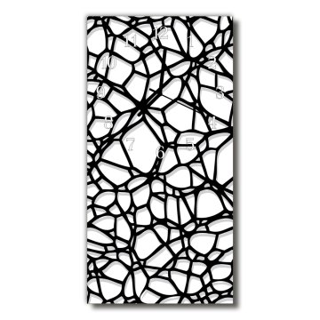 tulup.si Steklena navpična ura Linije mreža struktura 30x60 cm Bele kazalke
