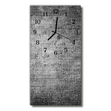 tulup.si Steklena navpična ura Sivo platno 30x60 cm Črne kazalke