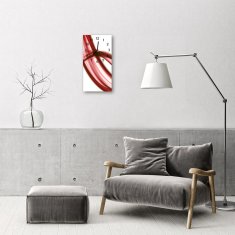 tulup.si Steklena navpična ura Art abstrakcija rdeče črte 30x60 cm Črne kazalke