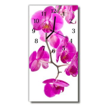 tulup.si Steklena navpična ura Orhideje pink flowers 30x60 cm Črne kazalke