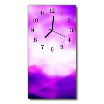tulup.si Steklena navpična ura Art abstrakcija vijolične črte 30x60 cm Črne kazalke