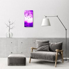 tulup.si Steklena navpična ura Art abstrakcija vijolične črte 30x60 cm Črne kazalke