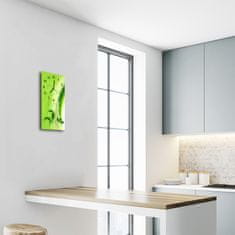 tulup.si Steklena navpična ura Grafike zelena rastlina 30x60 cm Črne kazalke