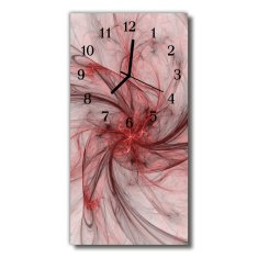 tulup.si Steklena navpična ura Art abstrakcija rdeča 30x60 cm Črne kazalke