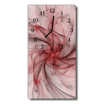 tulup.si Steklena navpična ura Art abstrakcija rdeča 30x60 cm Črne kazalke