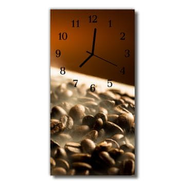 tulup.si Steklena navpična ura Kuhinja za kavo v zrnju rjava 30x60 cm Črne kazalke