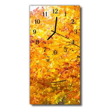 tulup.si Steklena navpična ura Narava jesen gold 30x60 cm Črne kazalke