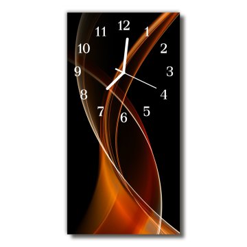 tulup.si Steklena navpična ura Art abstrakcija rjave črte 30x60 cm Bele kazalke