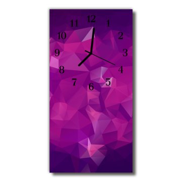 tulup.si Steklena navpična ura Povzetek grafike vijolična 30x60 cm Črne kazalke