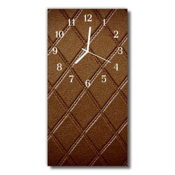 tulup.si Steklena navpična ura Rjavi diamanti 30x60 cm Bele kazalke