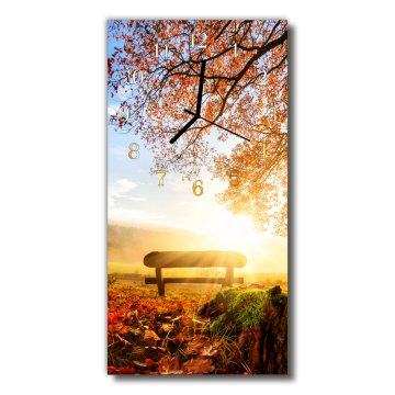 tulup.si Steklena navpična ura Naravni park klop barve 30x60 cm