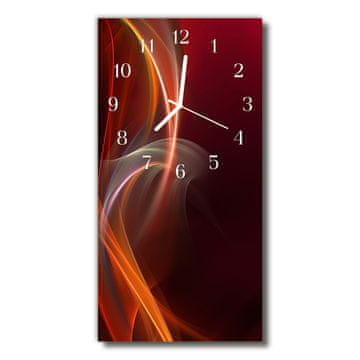 tulup.si Steklena navpična ura Art abstrakcija oranžna 30x60 cm Bele kazalke