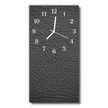tulup.si Steklena navpična ura Usnje siva 30x60 cm Bele kazalke