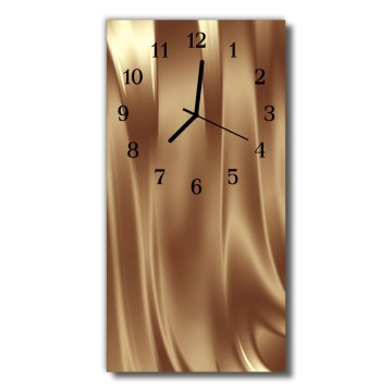 tulup.si Steklena navpična ura Metal grafika zlato 30x60 cm Črne kazalke