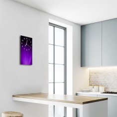 tulup.si Steklena navpična ura Art vzorec vijolična 30x60 cm Bele kazalke