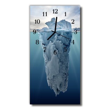 tulup.si Steklena navpična ura Modra ledeniške gorske pokrajine 30x60 cm Črne kazalke