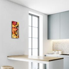 tulup.si Steklena navpična ura Barva narava listje 30x60 cm Bele kazalke