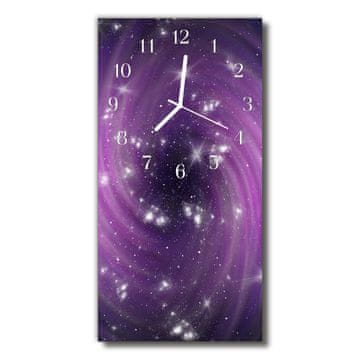tulup.si Steklena navpična ura Universe galaxy vijolična 30x60 cm Bele kazalke