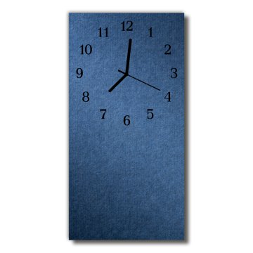 tulup.si Steklena navpična ura Modra tabla 30x60 cm Črne kazalke