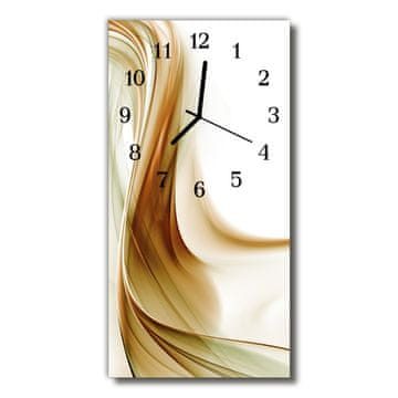 tulup.si Steklena navpična ura Art abstrakcija bež 30x60 cm Črne kazalke