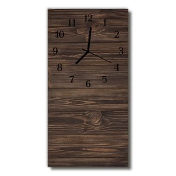 tulup.si Steklena navpična ura Lesene plošče rjava 30x60 cm Črne kazalke