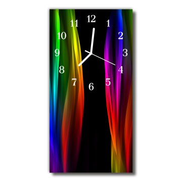 tulup.si Steklena navpična ura Sodobni obarvani barve mavrice 30x60 cm Bele kazalke