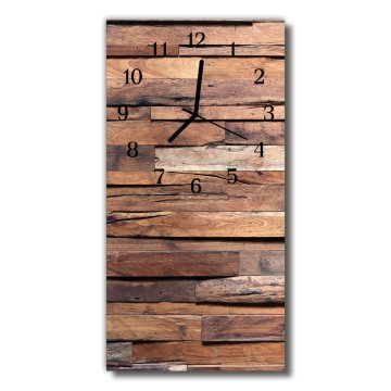 tulup.si Steklena navpična ura Klasična rjava lesena les 30x60 cm Črne kazalke