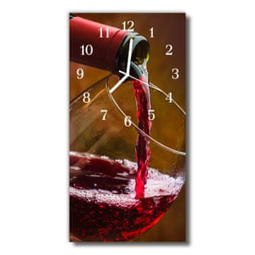 tulup.si Steklena navpična ura Steklenica rdečega vina 30x60 cm Bele kazalke