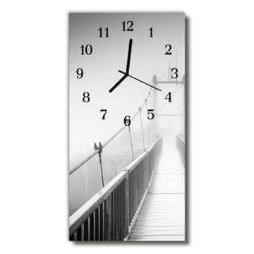 tulup.si Steklena navpična ura Mesta most siva 30x60 cm Črne kazalke