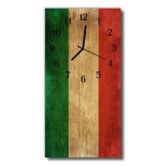 tulup.si Steklena navpična ura Italijanski barve zastave 30x60 cm Črne kazalke
