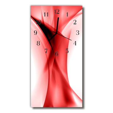 tulup.si Steklena navpična ura Grafike rdeča 30x60 cm Črne kazalke