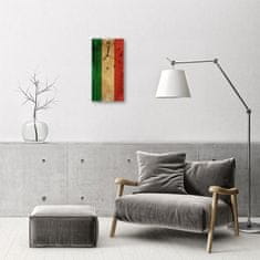 tulup.si Steklena navpična ura Italijanski barve zastave 30x60 cm Črne kazalke