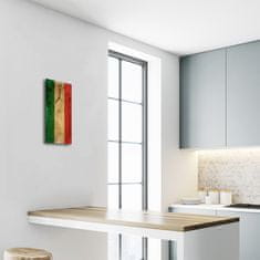 tulup.si Steklena navpična ura Italijanski barve zastave 30x60 cm Črne kazalke