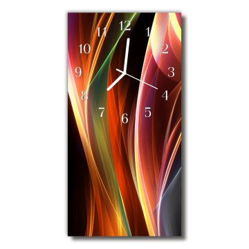 tulup.si Steklena navpična ura Art abstrakcija barvne črte 30x60 cm Bele kazalke