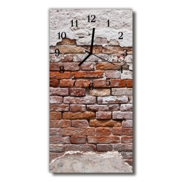 tulup.si Steklena navpična ura Wall rdeče zid 30x60 cm Črne kazalke