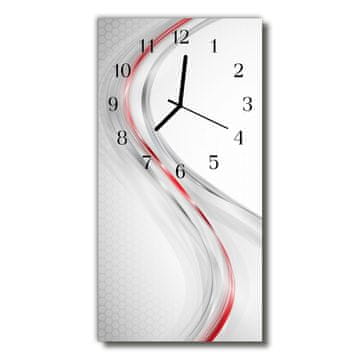 tulup.si Steklena navpična ura Art curve val barvne črte 30x60 cm Črne kazalke