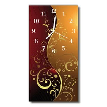 tulup.si Steklena navpična ura Grafike rastlin rjava 30x60 cm Bele kazalke
