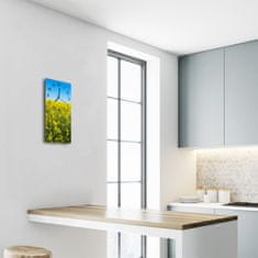 tulup.si Steklena navpična ura Pokrajine področje rumene posilstva 30x60 cm Črne kazalke