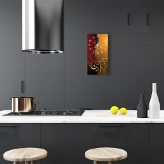 tulup.si Steklena navpična ura Grafike rastlin rjava 30x60 cm Bele kazalke