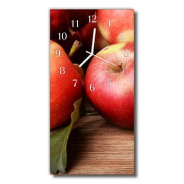 tulup.si Steklena navpična ura Kuhinja barva jabolko sadje 30x60 cm Bele kazalke