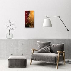 tulup.si Steklena navpična ura Grafike rastlin rjava 30x60 cm Bele kazalke