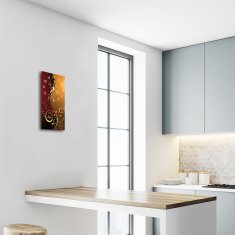 tulup.si Steklena navpična ura Grafike rastlin rjava 30x60 cm Bele kazalke