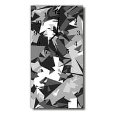 tulup.si Steklena navpična ura Grafike geometrija siva 30x60 cm Črne kazalke