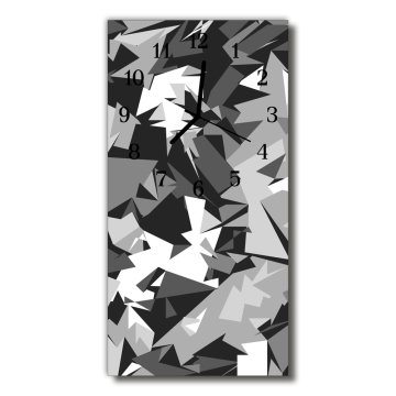 tulup.si Steklena navpična ura Grafike geometrija siva 30x60 cm Črne kazalke
