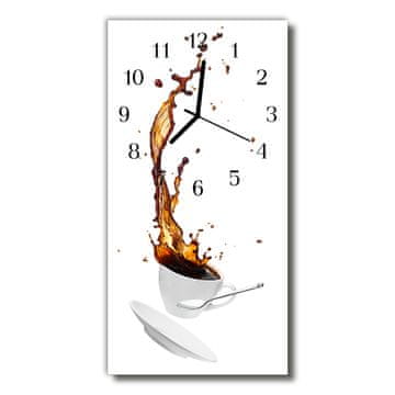 tulup.si Steklena navpična ura Kuhinja kava barve cup 30x60 cm Črne kazalke